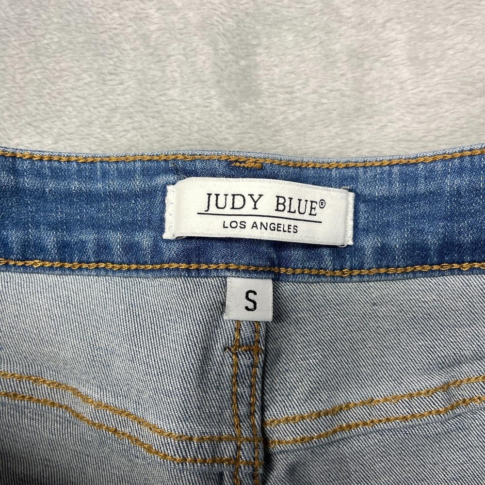 Judy Blue Shorts Womens Small Blue Denim Medium Wash Cuffed Hem Stretch Outdoor - Picture 3 of 6